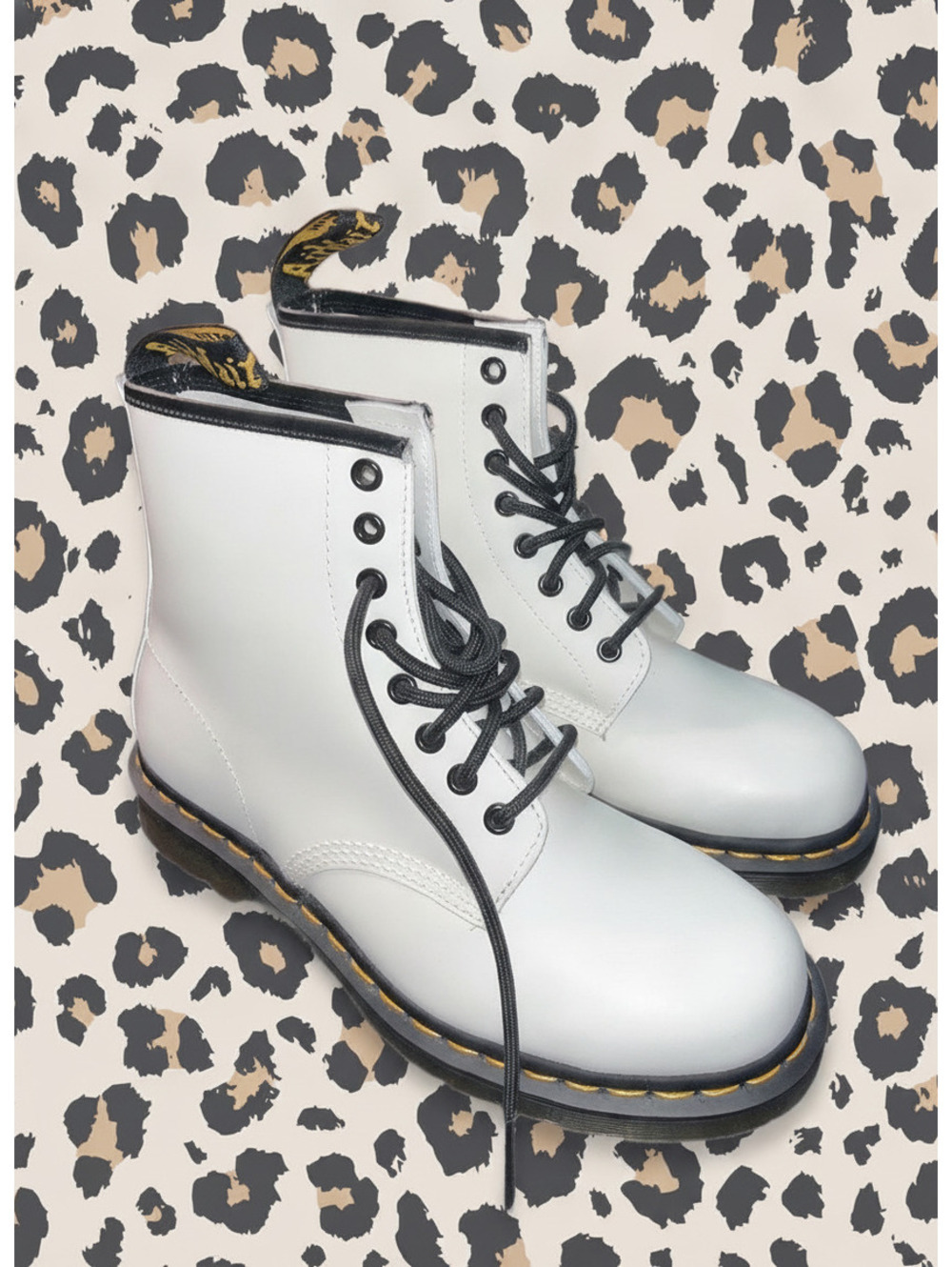Dr. Martens White 1460 Leather Combat Boots Women’s size 8